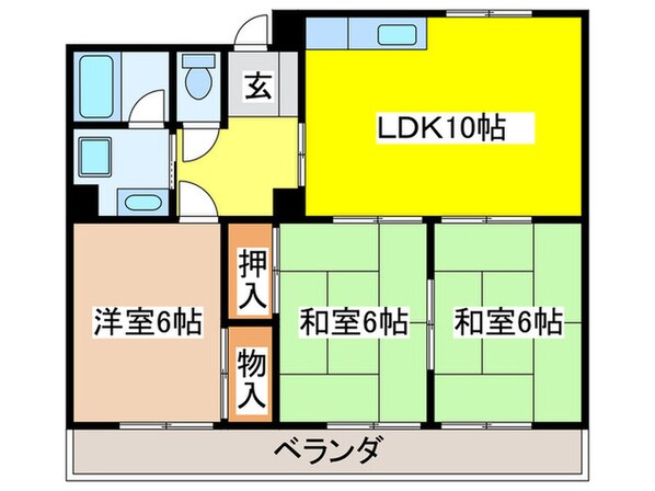 八尾樋口マンションの物件間取画像